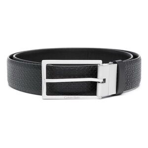 Calvin Klein Logo Embossed Leather Belt